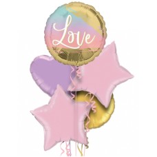 Holographic Love Balloon Bouquet